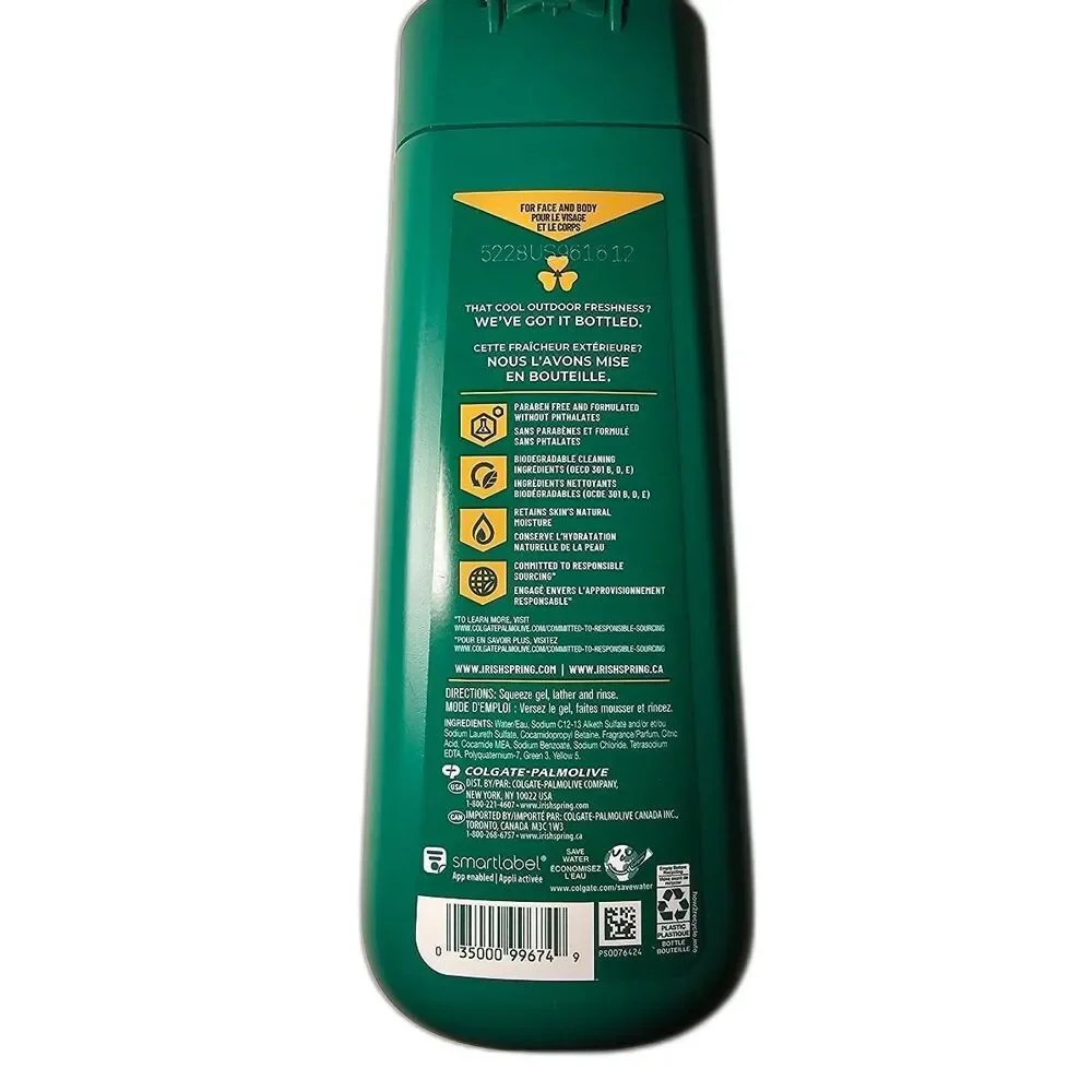 Irish Spring body wash for men or women - long-lasting odor protection NEW 20 oz